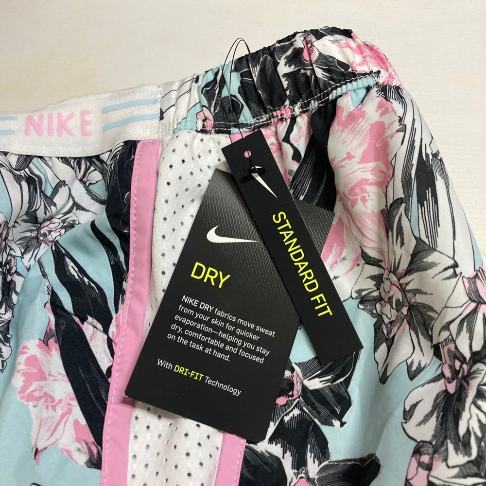 Nike Floral Athletic Shorts in Mint, Pink and Black - Picture 5 of 9